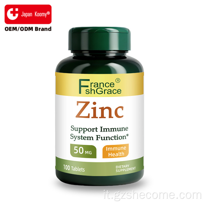 Shecome Zinc Tablets Supporto immunitario e antiossidante per la salute
